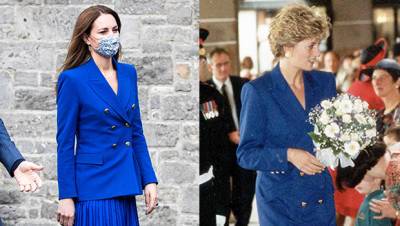 Kate Middleton Wears Nearly Identical Blue Outfit To Princess Diana On Trip: See Side-By-Side Pics - hollywoodlife.com - Britain - Scotland