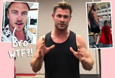Chris Hemsworth's Buff Family Troll Him Over His Skinny Legs -- Awww! - perezhilton.com