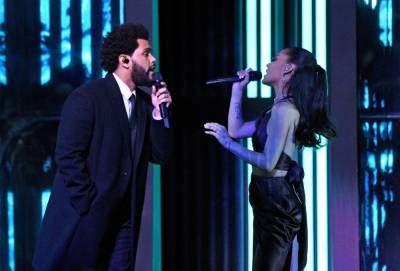 Ariana Grande Joins The Weeknd For ‘Save Your Tears’ Duet At iHeartRadio Music Awards, Her 1st Performance Since Surprise Wedding - etcanada.com