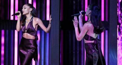 Ariana Grande flaunts diamond ring in FIRST appearance since marriage at iHeartRadio Music Awards 2021 - www.pinkvilla.com - California