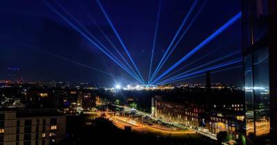 Lasers turn the sky blue as Manchester City prepare for Champions League final - www.manchestereveningnews.co.uk - Manchester - Portugal
