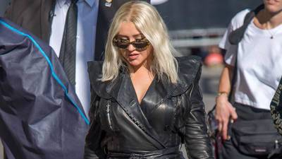 Christina Aguilera Channels ‘The Matrix’ In Leather Jacket Skintight Black Bodysuit — See Pics - hollywoodlife.com