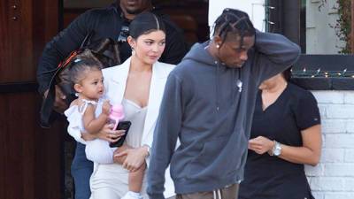 Stormi Webster, 3, Teams Up With Dad Travis Scott To Throw Water Balloons At Mom Kylie Jenner — Watch - hollywoodlife.com