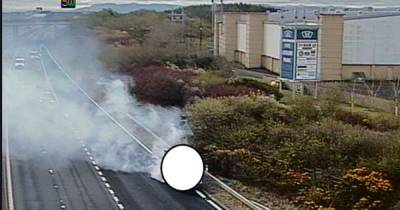 Van fire shuts M90 during rush hour after vehicle burst into flames - www.dailyrecord.co.uk - Scotland