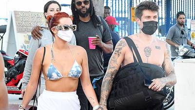 Bella Thorne Stuns In Tie-Dye Bikini While Holding Hands With Shirtless Fiance Benjamin Mascolo - hollywoodlife.com - Miami