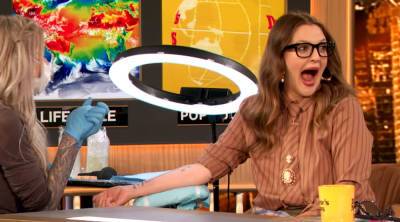 Drew Barrymore Gets a Special Tattoo While on TV - Watch the Video! - www.justjared.com