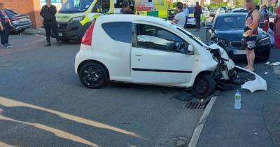 Man suffers serious injuries after car ploughs into two vehicles in south Manchester - www.manchestereveningnews.co.uk - Manchester