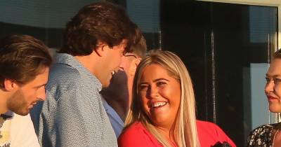 James Argent is all smiles as he chats to Gemma Collins blonde lookalike - www.ok.co.uk