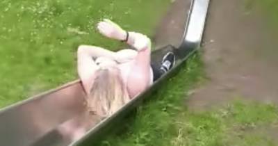 Mortified Scots auntie left topless on public park chute after tiny niece pulls vest off - www.dailyrecord.co.uk - Scotland