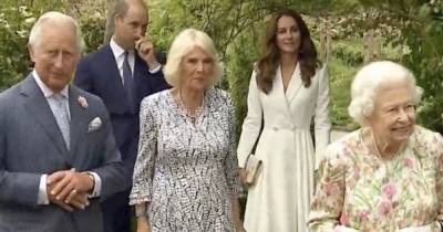 Queen beams as she steps out with Charles, William and Kate after G7 summit - www.ok.co.uk - county Johnson