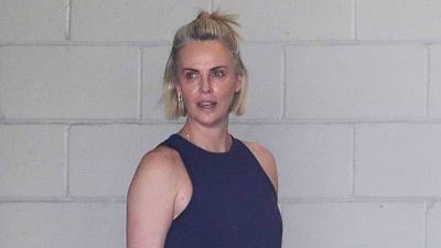 Charlize Theron, 45, Glows In Makeup Free Photos As She Hits The Gym Wearing Bright Orange Leggings - hollywoodlife.com - California