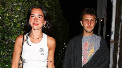 Dua Lipa Is Red Hot In A Leather Mini Skirt As She Holds Hands With BF Anwar Hadid On Romantic Date - hollywoodlife.com - Santa Monica
