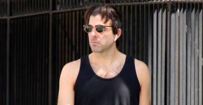 Zachary Quinto Sports Tank Shirt for Stroll in Sunny NYC - www.justjared.com - New York