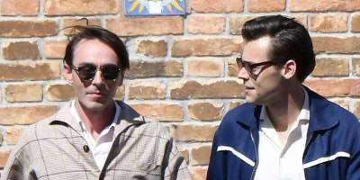 Harry Styles & David Dawson Take a Walk While Filming 'My Policeman' in Venice - www.justjared.com - Italy - county Dawson