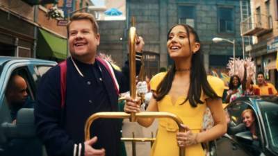 Ariana Grande and James Corden Belt Out 'Hairspray' Spoof 'No Lockdowns Anymore' - www.etonline.com - USA - city Baltimore