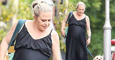 Kellie Bright, 44, shows off her growing baby bump - www.msn.com - county Carter