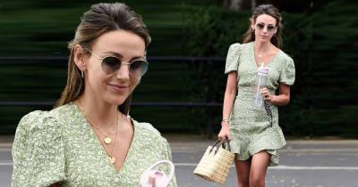 Michelle Keegan puts on a leggy display in floral green mini dress - www.msn.com - county Cheshire