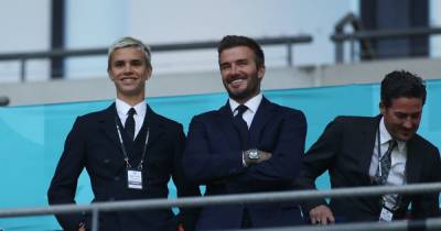 David Beckham spotted with lookalike son Romeo as he sports bleached hair - www.ok.co.uk - Scotland