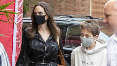 Knox Jolie-Pitt, 12, Is Dad Brad Pitt’s Mini-Me On Lunch Date With Mom Angelina Brother Pax, 17 - hollywoodlife.com - New York - Manhattan