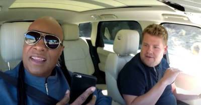 James Corden's wife was on the toilet when he got Stevie Wonder to serenade her - www.msn.com - county Ray