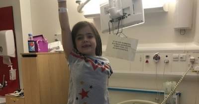 Brave Dumbarton girl rings bell to mark end of cancer treatment - after staff post it to her - www.dailyrecord.co.uk - Scotland