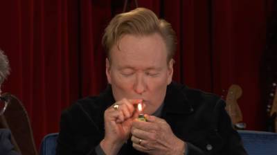 Conan O'Brien Smokes Weed with Seth Rogen During Their Interview! (Video) - www.justjared.com