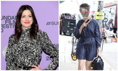 Anne Hathaway wore a decorative face shield while on set of her new Apple TV+ series - us.hola.com - New York