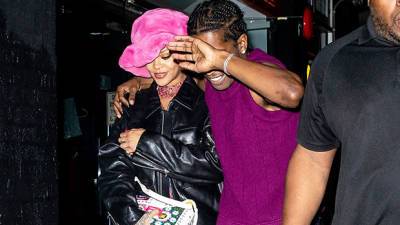 Rihanna Kisses A$AP Rocky As She Rocks Plunging Pink Dress For Rare Public Date Night — Photo - hollywoodlife.com - New York