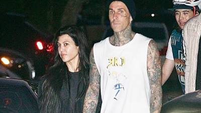 Kourtney Kardashian Rocks Minimal Makeup While Holding Hands With Travis Barker On Date Night - hollywoodlife.com