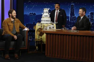 Chris Pratt Hilariously Throws Jimmy Kimmel A Retirement Party - www.justjared.com