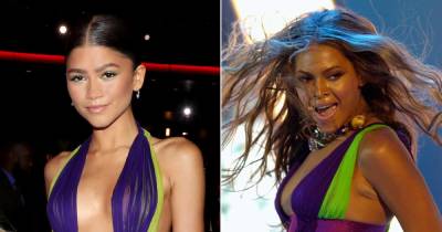 The Ultimate Tribute! Zendaya Wears Beyonce’s Vintage Versace Gown to the 2021 BET Awards - www.usmagazine.com - county Love