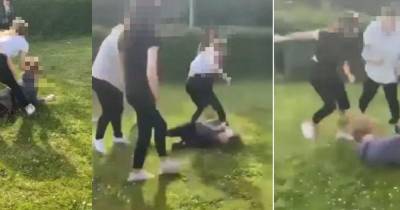 Sickening video shows girl kicked and stamped on by thugs in Scots park - www.dailyrecord.co.uk - Scotland