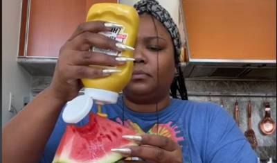 Lizzo Tries the Watermelon & Mustard Challenge on TikTok - See Her Reaction! - www.justjared.com