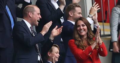 Prince George beams with delight as he and dad celebrate England's historic victory over Germany at Wembley - www.manchestereveningnews.co.uk - Germany