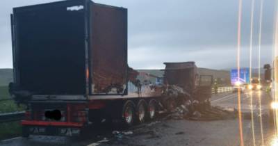 Fireball on M74 leaves Scots lorry melted and charred after blaze shuts down road - www.dailyrecord.co.uk - Scotland