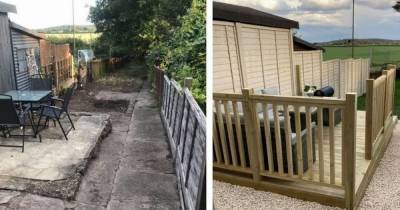Couple's before and after pictures of impressive budget garden decking makeover - www.manchestereveningnews.co.uk - county Kent