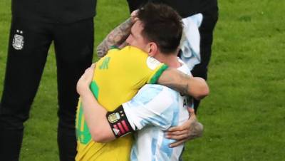 Lionel Messi Embraces Former Teammate Neymar After Argentina Beats Brazil In Copa America Cup - hollywoodlife.com - Brazil - Argentina