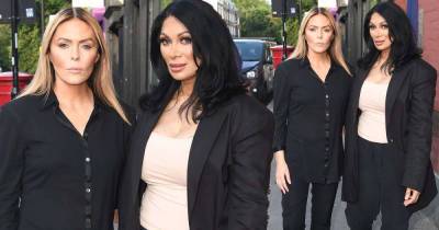Patsy Kensit dons an all-black outfit while on the set of Renegades - www.msn.com