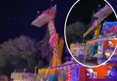 Scary Video Captures Carnival-Goers Saving Riders After Festival Attraction Almost Topples Over! - perezhilton.com - Michigan