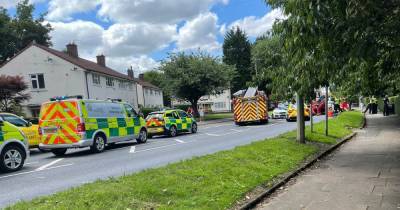 Three taken to hospital after car flips in crash on village main road - www.manchestereveningnews.co.uk - city Boothstown