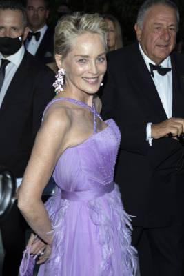 Cannes: Sharon Stone Returns For Gatsby-Themed, Yet Subdued, amFAR Gala - deadline.com - county Stone