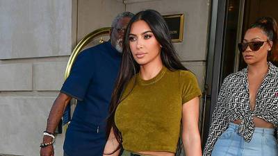 Kim Kardashian Stuns In Olive Green Crop Top On NYC Shopping Date With BFF La La Anthony — Photo - hollywoodlife.com - New York