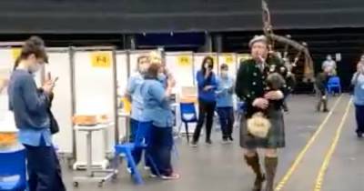 Piper belts out Scotland the Brave as SSE Hydro vaccination centre shuts for final time - www.dailyrecord.co.uk - Scotland - Jordan - county Louisa