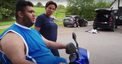 Katie Price's son Harvey crashes scooter while driving around mucky mansion - www.ok.co.uk