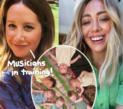 Hilary Duff Hosts Cutest Music Class Ever With Mandy Moore, Ashley Tisdale, & Meghan Trainor’s Babies! - perezhilton.com - county Ashley - county Moore