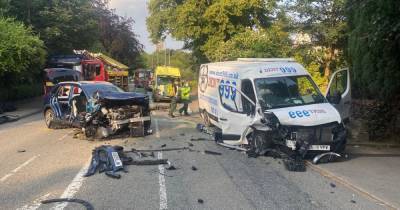Woman cut from car after horror smash with two people taken to hospital - www.manchestereveningnews.co.uk