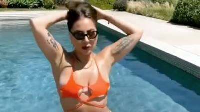 Lady Gaga Wore a Star-Shaped Bikini Top to Her Pool - www.glamour.com - Britain