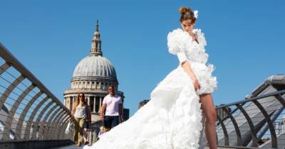 Walk down the aisle in the UK’s first wedding dress made from 1,500 face masks - www.ok.co.uk - Britain