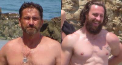 Gerard Butler & Aaron Taylor-Johnson Bare Shirtless Bodies at the Beach! - www.justjared.com - Malibu