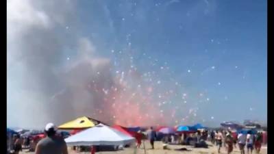 Watch a Truckload of Fireworks Prematurely Go Off During Transport (Video) - thewrap.com - county Ocean